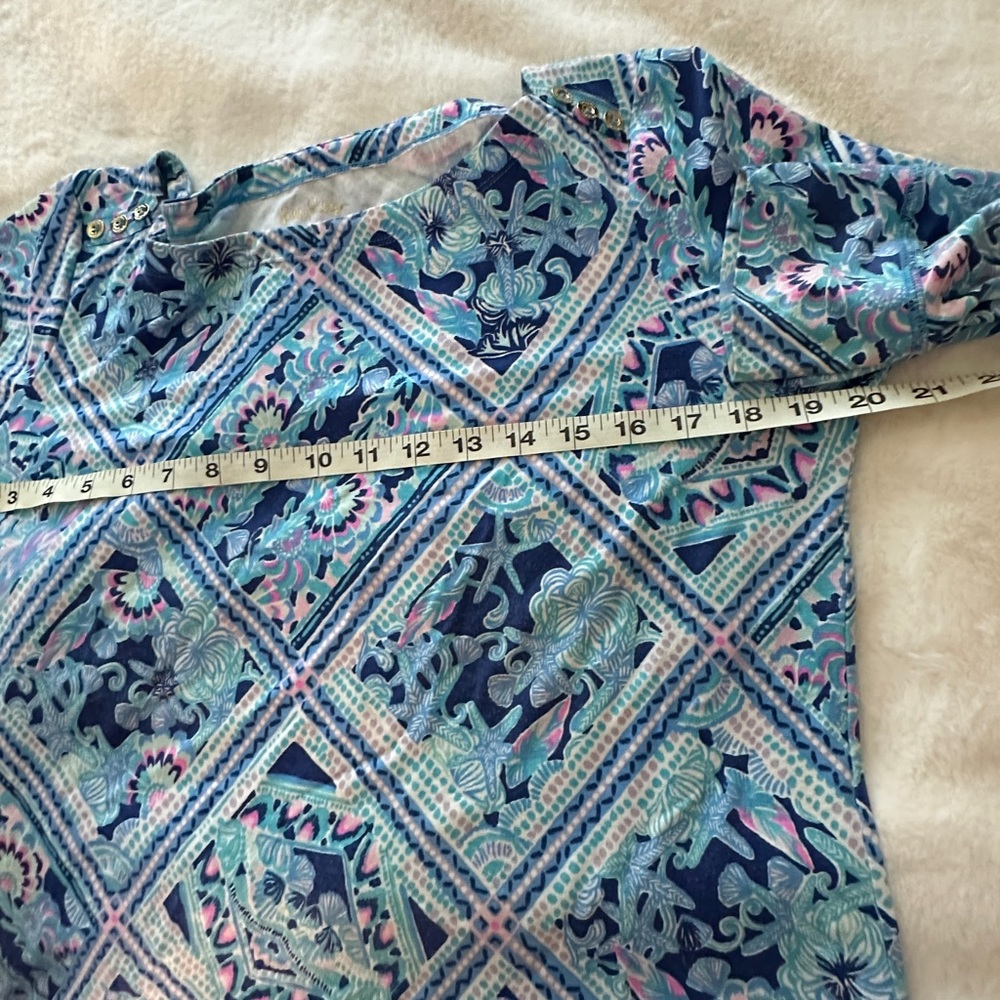 Lilly Pulitzer UPF +50 Sophie Dress Zanzibar Blue Meet Me On The Dock size large - Picture 8 of 9